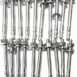 a c engineers Wedge Type Fully Threaded Design Expansion Zinc Plated Anchor Bolts (8mm X 100mm) Pack of 20 Pcs Wedge Anchor image 1