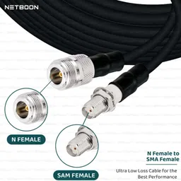 Netboon 5 Meters HLF 400 RF Coaxial Cable Assembly N Female to SMA Female Connector For Antenna Amplifier image 2