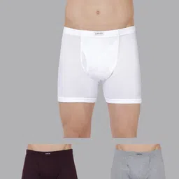 levi's Pack of 3 Contoured Double Pouch, Tag Free & Smartskin Technology Style# 010 Comfort Solid Men Trunk-picture-10