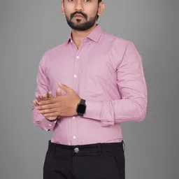 voroxy Men Regular Fit Solid Spread Collar Casual Shirt image 4