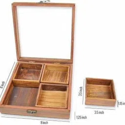 unity handicrafts Spice Set Wooden, Glass image 3
