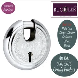 buckler Iron-Steel Main Gate,Main Door, Godown-Shutter Lock, 77MM,8 Levers with 4 Key Lock image 4