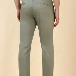 allen solly Men Slim Fit Green Cotton Blend Trousers image 3