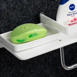 flipkart smartbuy New design Acrylic 4 in 1 for multi-purpose use - bathroom ( pack of 1 ) white Towel Holder image 3