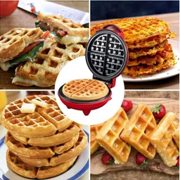 rich décor Mini Waffle Maker SS Non-Stick Electric Iron Machine Waffles, Pan Cakes M05 Waffle Maker image 3