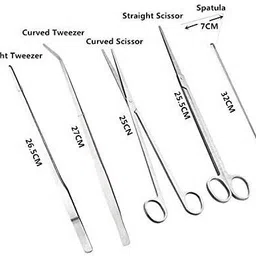 syga 5 in 1 Aquarium Tank Tool Kits Stainless Steel Aquatic Plant Tool Set- 5 Pcs Aquarium Tool image 2
