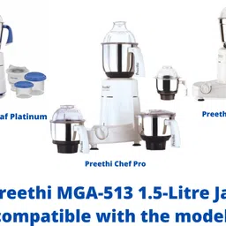 touch n feel Preethi MGA-513 1.5-Litre Jar (Steel/Transparent) Mixer Juicer Jar image 4