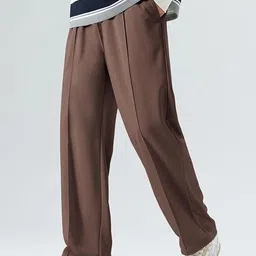 savayo Men Regular Fit Brown Lycra Blend Trousers-picture-18