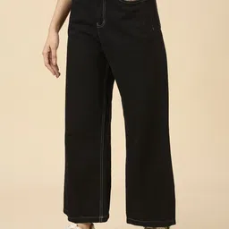 3butterflies Women Flared High Rise Black Jeans image 1