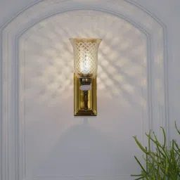 kapoor lampshades Perlage Glass & Metal Single Shade Wall Light image 5