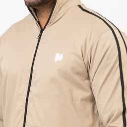 HANABY Men's Polyester Zipper Mock Collar Windcheater Solid Men Wind Cheater image 5