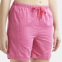 jockey Striped Women Pink Regular Shorts image 2