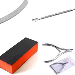 crazzyshopperz nail art kit Combo 1 pusher 1 cuticle cutter 1 filer 1 buffer for women-picture-46