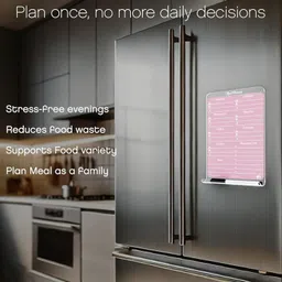 art homes Acrylic Magnetic Meal Planner Board with Marker & Duster Fridge Magnet, Kitchen Organiser Magnet, Magnetic Note Pads Pack of 1 image 4