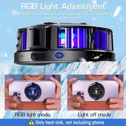 TUNIFI SL10 Magnetic Mobile Cooler|Metal Adhesive Plate|Universal Clip|LED display Gaming Accessory Kit image 3