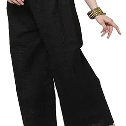 amfabrics Pack of 2 Women Relaxed Black, White Cotton Blend Trousers image 3