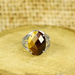 reiki crystal products Certified Natural Tiger Eye Crystal Stone Ring for Unisex Crystal, Stone Ring image 4