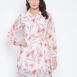 bitterlime Casual Regular Sleeves Printed Women White Top-picture-39