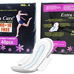 extra care Orange Maxi Soft Comfort Women's XXL (40 Sanitary Pads + 10 Pantyliner) Pack of 50 Sanitary Pad image 2