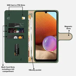 aibex Flip Cover for Samsung Galaxy M53 5G|Premium Leather Finish | Magnetic Closure | Kickstand Feature image 4