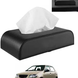 ayw Black Tissue Holder Leatherite/Include Tissue/Save Space For Home/Car/Office-13 Vehicle Tissue Dispenser-picture-12