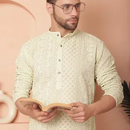 jompers Men Georgette Kurta Pyjama Set-picture-12