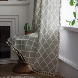 huesland 213 cm (7 ft) Door Cotton Room Darkening Curtain Single Curtain-picture-12