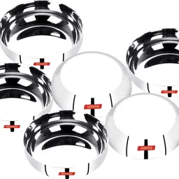 sumeet Stainless Steel Apple Shape Heavy Gauge Small Dessert Plates with Mirror Finish -12.8Cm Dia - Set of 6Pcs Quarter Plate-picture-34