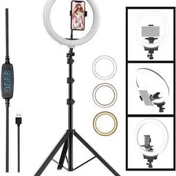 VIJYIONCS 10 Inch Ring Light With Tripod Stand In 3 Modes Adjustable Light Dimmable Ring Flash image 5
