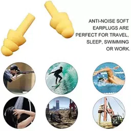 silicon earplugs Multicolor 5 Pair for swimming ,bathing, meditation, studying, watersports, Ear Plug image 4