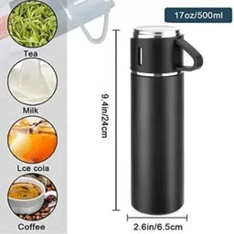bogenlite 500ml Stainless Steel Vacuum Flask – Multicolor Insulated Bottle for Travel 500 ml Water Bottle image 5