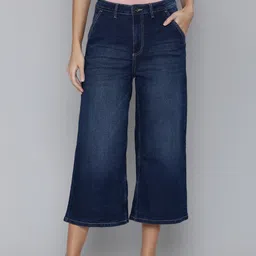 Flying Machine Women Blue Wide Leg High-Rise Light Fade Stretchable Jeans-picture-37