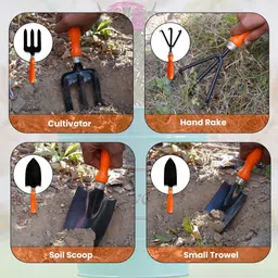 manogyam Tools Kit 5 Tools - Weeder,Trowel Big,Trowel Small,Cultivator,Fork, Garden Spectacular and Economical Gardening Tools Set Garden Tool Kit image 3