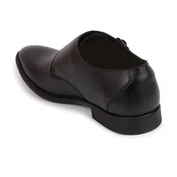 FAUSTO Men Textured Leather Formal Monk Shoes image 3