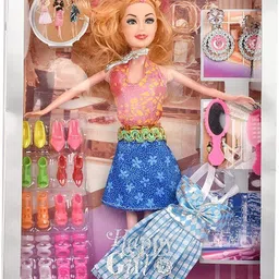 toyporium Doll Set with Accessories, Makeup And Dress (Multicolor)-picture-10