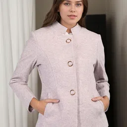 chemistry Polyester Solid Coat For Women-picture-17