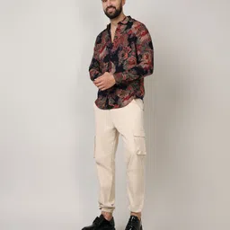 campus sutra Men Regular Fit Printed Spread Collar Formal Shirt image 5