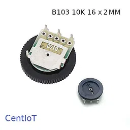 CentIoT - Gear Potentiometer Single Pot Dial Volume Switch 3PIN 16 x 2mm 5PCS (10K Ohms B103) image 2