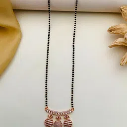 ABDESIGNS Gold-Plated American Diamond Studded and Beaded Mangalsutra-picture-33