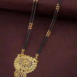 Anouk Gold-Plated Stone-Studded & Beaded Mangalsutra-picture-46
