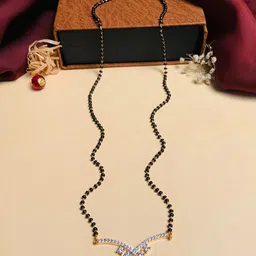 ABDESIGNS Gold Plated American Diamond Studded & Beaded Mangalsutra-picture-32