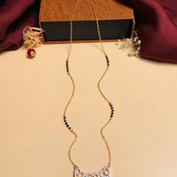ABDESIGNS Gold-Plated AD-Studded & Beaded Mangalsutra-picture-17