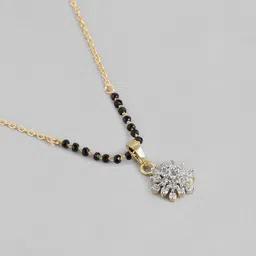 ABDESIGNS Gold-Plated American Diamond & Beaded Mangalsutra image 3