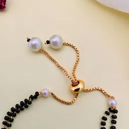 Anouk Gold-Plated Stone Studded & Beaded Mangalsutra image 4