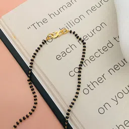 ABDESIGNS Gold Plated Artificial Stones and Beads Mangalsutra with Earrings image 4