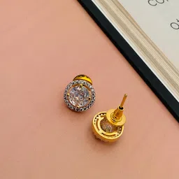 ABDESIGNS Gold Plated Artificial Stones and Beads Mangalsutra with Earrings image 2