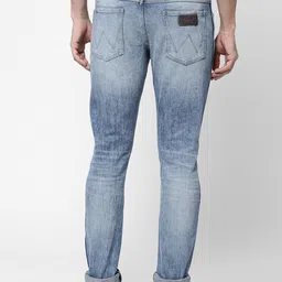 Wrangler Men Blue Skanders Slim Fit Low-Rise Heavy Fade Stretchable Jeans image 5