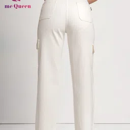 me queen Women Loose Fit High Rise White Jeans image 2