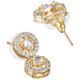 Jazz and Sizzle Gold-Plated Stone-Studded Beaded Mangalsutra With Earrings image 5