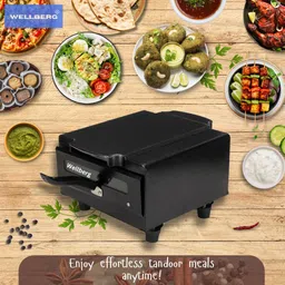 wellberg 1500W Electric Tandoor | Bake Cake, Roti Grill Chicken Paneer Tikka & Naan Kabab Pizza Maker image 3